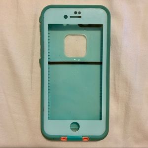 iPhone 7 LifeProof FRĒ in light blue/teal & coral